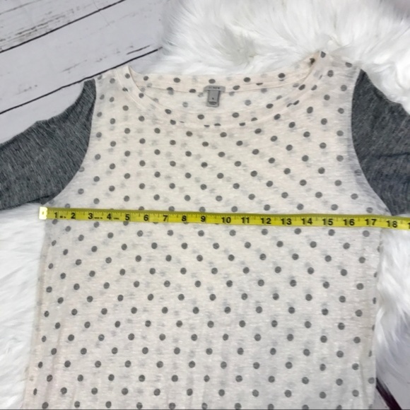 J. Crew Gray/white Small Polka Dot Baseball Tee - Picture 5 of 7